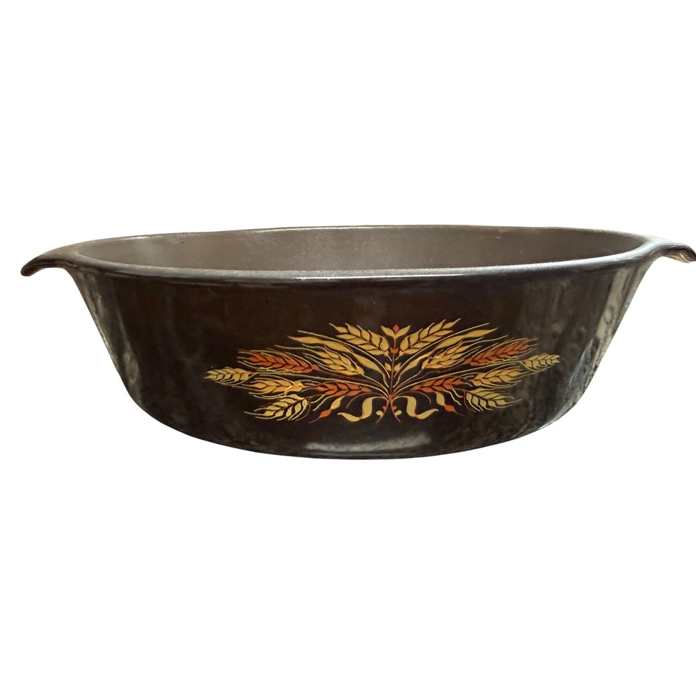 Vintage Wear Ever Autumn Harvest Wheat Brown Casserole Dish 8.5"